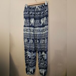 Unbranded Women's Size XL Harem Pants Elephant Tribal Print Lightweight